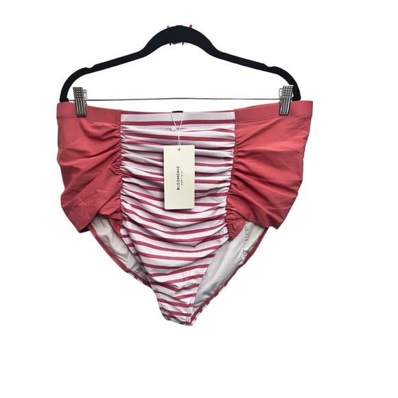 Bloomchic Striped Ruched Swim Bottom - Picture 2 of 7